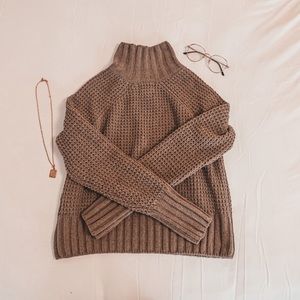 brown turtleneck sweater!